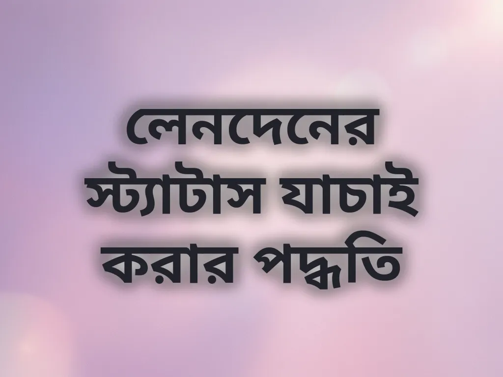 লেনদেনের স্ট্যাটাস যাচাই করার পদ্ধতি